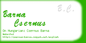 barna csernus business card
